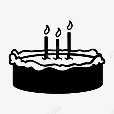 有蜡烛的生日蛋糕巧克力装饰图标图标