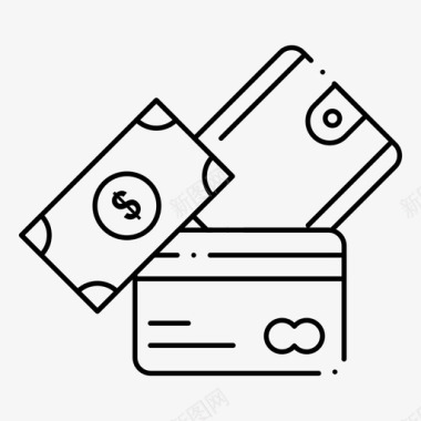 信用卡信用卡货币美元图标图标
