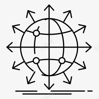 新闻三十分全球箭头网络图标图标