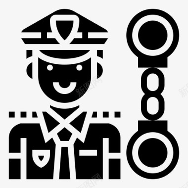 警察大楼手铐图标图标