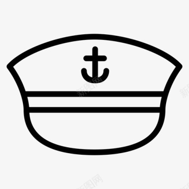水手帽船长航海图标图标