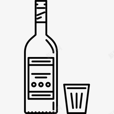 伏特加酒吧俱乐部图标图标
