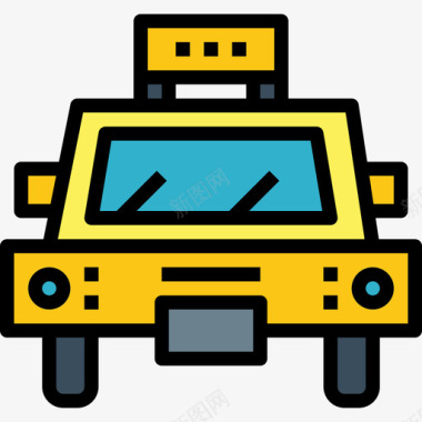 背包客出租车背包客3线性颜色图标图标