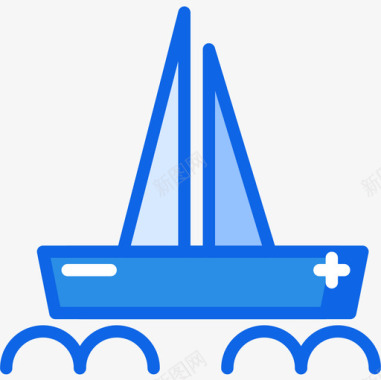 帆船户外活动27蓝色图标图标