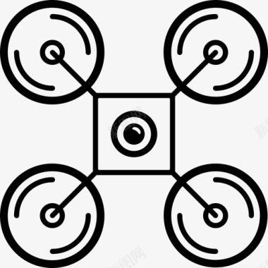 四四旋翼机空中无人机摄像机图标图标