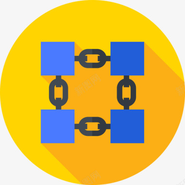 扁平数码区块链区块链16扁平图标图标