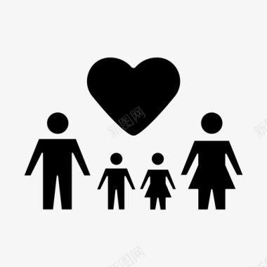 家庭孩子爱的家庭图标图标