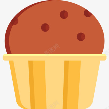 纸杯蛋糕甜品和糖果店12号扁平图标图标