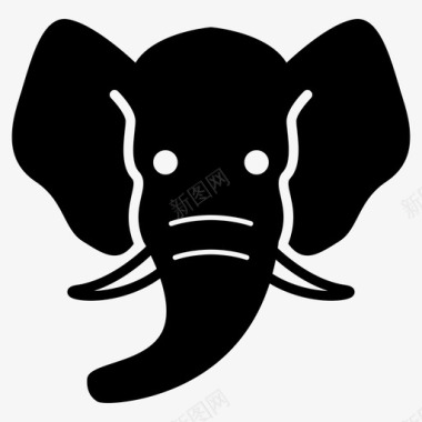 大象动物野生图标图标
