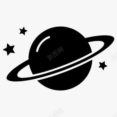 土星有恒星光环太空图标图标