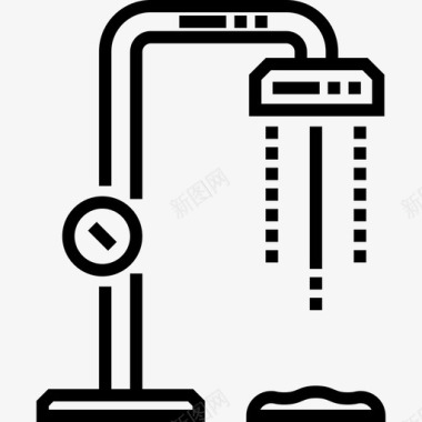 水上的鹤淋浴水上公园15线性图标图标