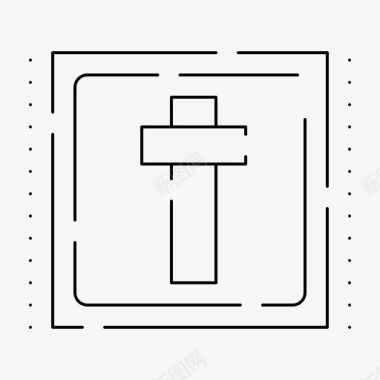 安全出口标牌十字圣经复活节图标图标