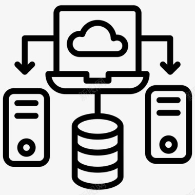 云服务云数据库存储云计算云托管图标图标