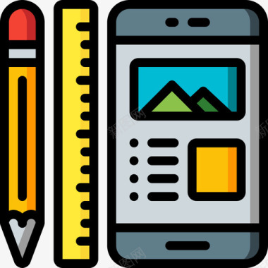 短信手机icon智能手机网页73线性颜色图标图标