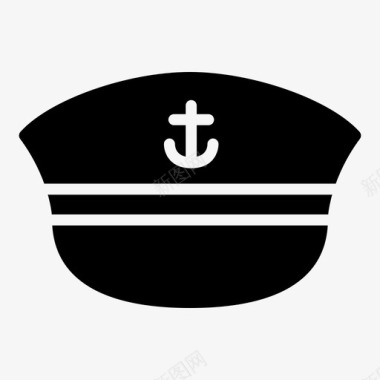 水手帽船长航海图标图标