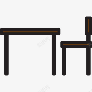 桌子家具33线性颜色图标图标