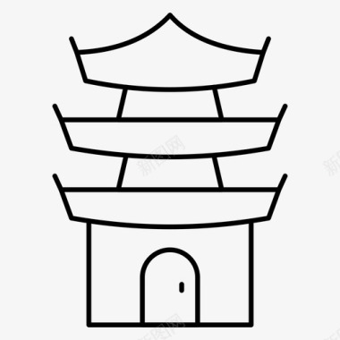 宝塔图标寺庙建筑地标图标图标