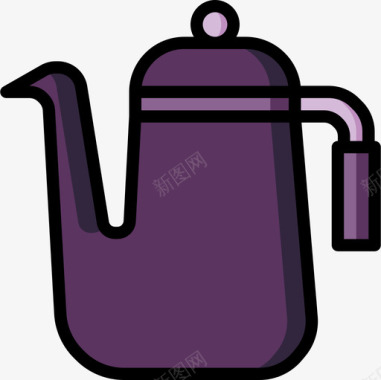 茶壶茶杯素材茶壶野营101线性颜色图标图标