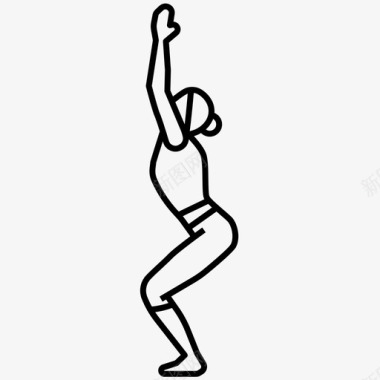 伸展瑜伽姿势平衡身体图标图标