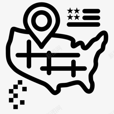 美国名胜古迹位置美国地图图标图标
