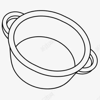 平底锅锅大轮廓炊具餐具图标图标