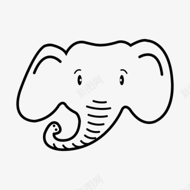 大象脸小象卡通大象图标图标