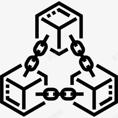 红薯块块链块链22线性图标图标