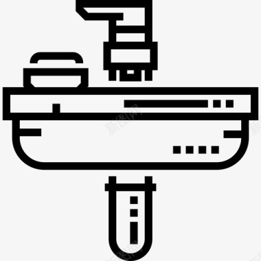 生活模板下载水槽家庭生活12线性图标图标