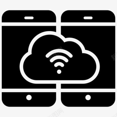 无线网络连接移动互联网云计算云连接图标图标