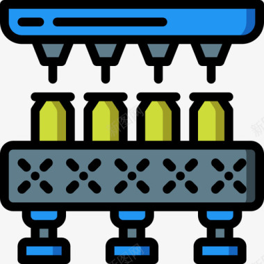 矢量输送装置工业40线性颜色图标图标