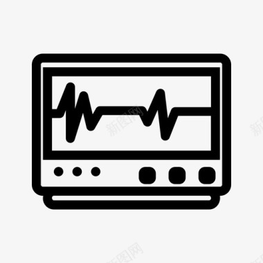 十字光监视器心跳医疗图标图标