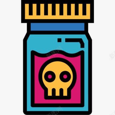 颜色颜料毒药科学83线性颜色图标图标