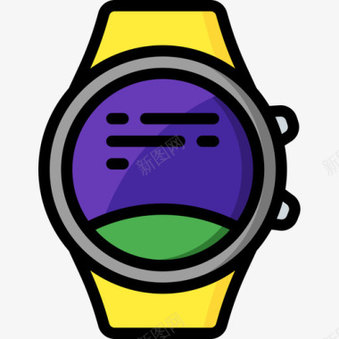矢量智能手表智能手表4线性颜色图标图标