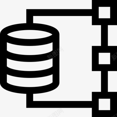 数据库区块链20线性图标图标
