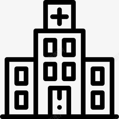 矢量城市生活医院城市生活11号直线型图标图标