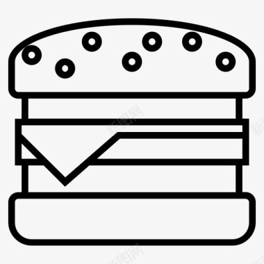 汉堡牛肉奶酪图标图标
