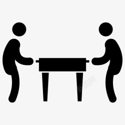 象形运动员足球足球桌户外游戏图标高清图片