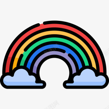 天气彩虹色天气图标图标