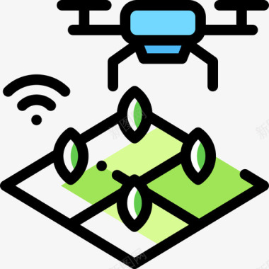 农场卡通人物无人机智能农场13颜色省略图标图标