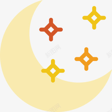 月亮占星术和符号学2平面图标图标