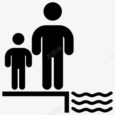 暑假班家庭娱乐爸爸和儿子郊游图标图标