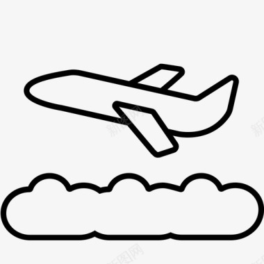 多云图标飞机在云上飞机多云图标图标