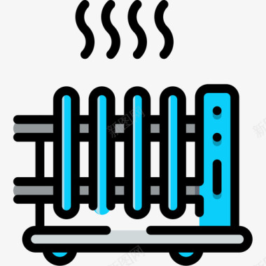 加热冲洗器加热器家用电子4线性颜色图标图标