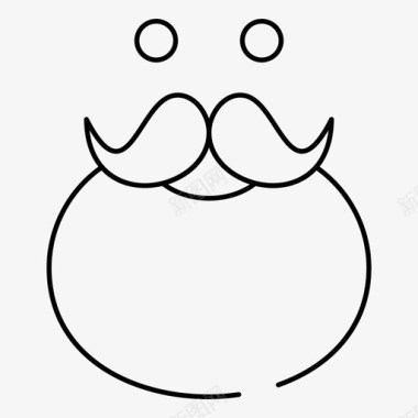 圣诞公公的胡子胡子时髦movember图标图标