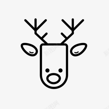 驯鹿圣诞节图标图标