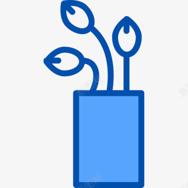 蓝色透明日式花瓶花瓶家具34蓝色图标图标