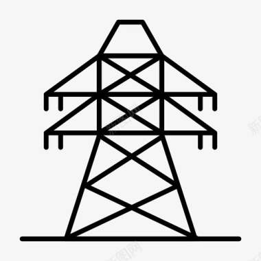 立方塔电气能源输电图标图标