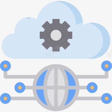 棉花云网络云技术13扁平图标图标