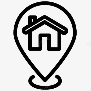 概述房子位置别针财产图标图标