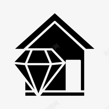 专属住宅建筑钻石图标图标